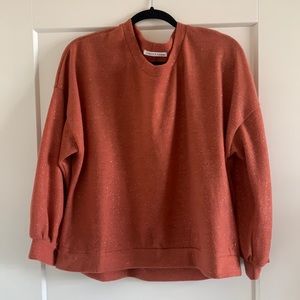 Coral Sparkle Crop Sweater Large EUC